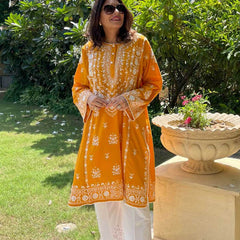 Blooming Marigold Embroidered Womens Kurta