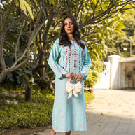 Mint Sindhi Midi Dress