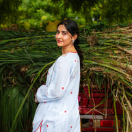 AQUAZZURA Hand Embroidered Blue Kurta