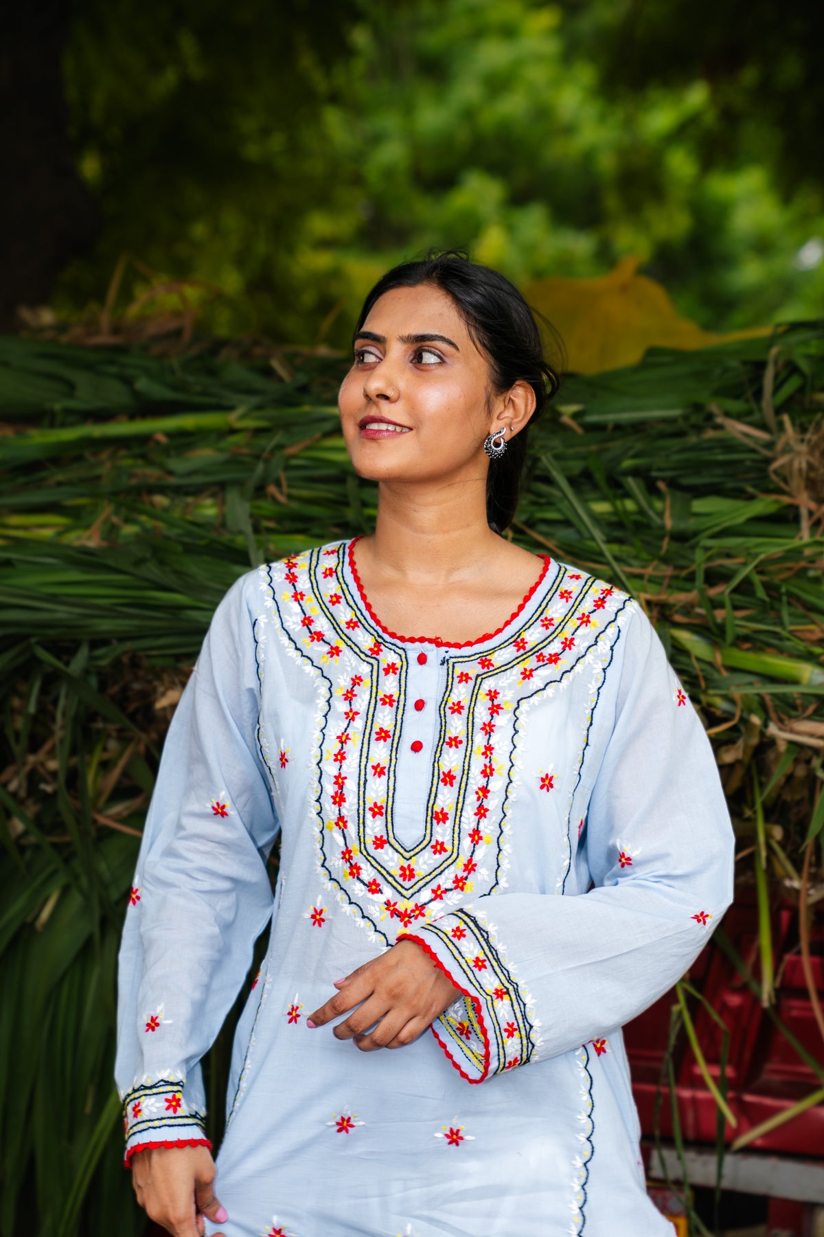 AQUAZZURA Hand Embroidered Blue Kurta